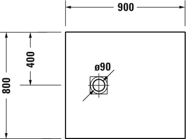 Duravit Sustano schneidbare Duschwanne 90x80cm rechteckig