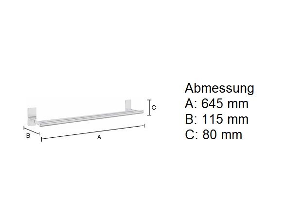 Smedbo Pool doppelte Handtuchstange 63cm, chrom