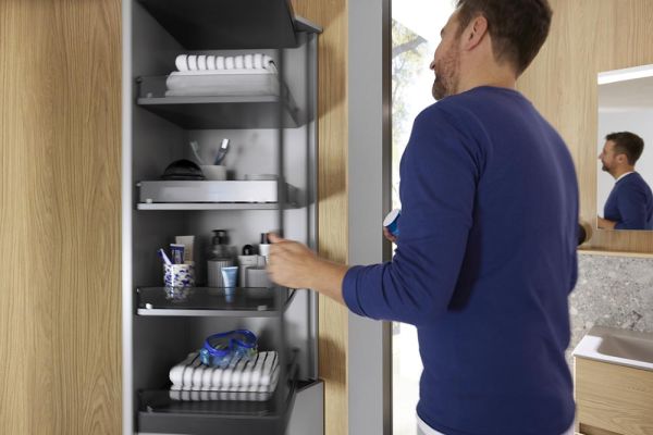 Burgbad Sys30 MagicTwist Drehschrank mit Wäschekippe