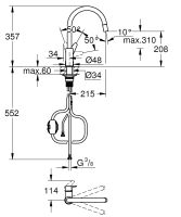 Vorschau: Grohe Start Curve Einhand-Spültischbatterie mit herausziehbarer Laminarbrause, chrom 3056200014