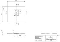 Vorschau: Villeroy&Boch Squaro Infinity Quaryl®-Duschwanne, flächenbündiger Einbau, 80x70cm, techn. Zeichnung