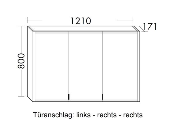 Burgbad rl20 Spiegelschrank 121x80cm mit Klarglas Lichtrahmen, Türanschlag links SPVM120LF6947