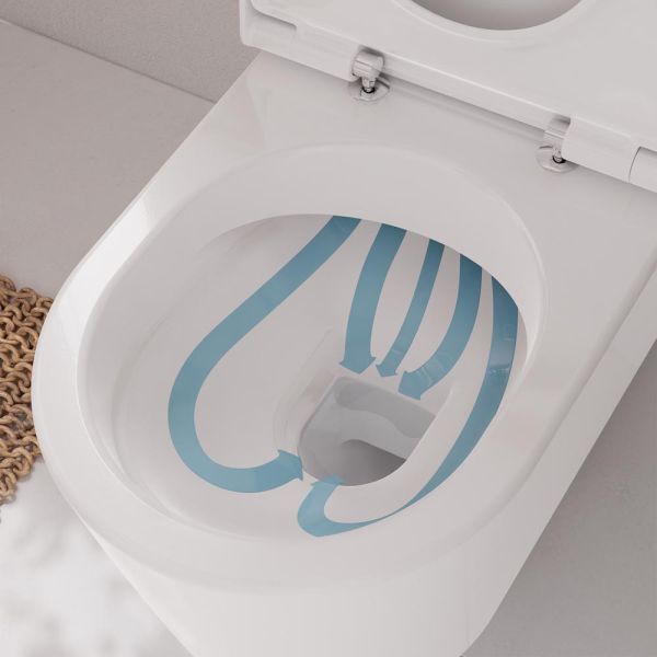 hansgrohe EluPura S Stand-WC AquaFall Flush für aufgesetzten Spülkasten, weiß