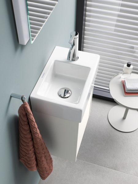 Duravit Vero Air Handwaschbecken 38x25cm, mit 1 Hahnloch rechts, ohne Überlauf, weiß 07243800001