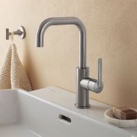 Duravit Balcoon Waschtischarmatur schwenkbar edelstahl gebürstet BA1100002070