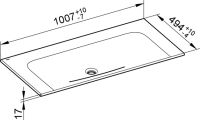 Vorschau: Keuco X-Line Keramik-Waschtisch ohne Hahnloch, 100,7x1,7x49,4cm 33180311200