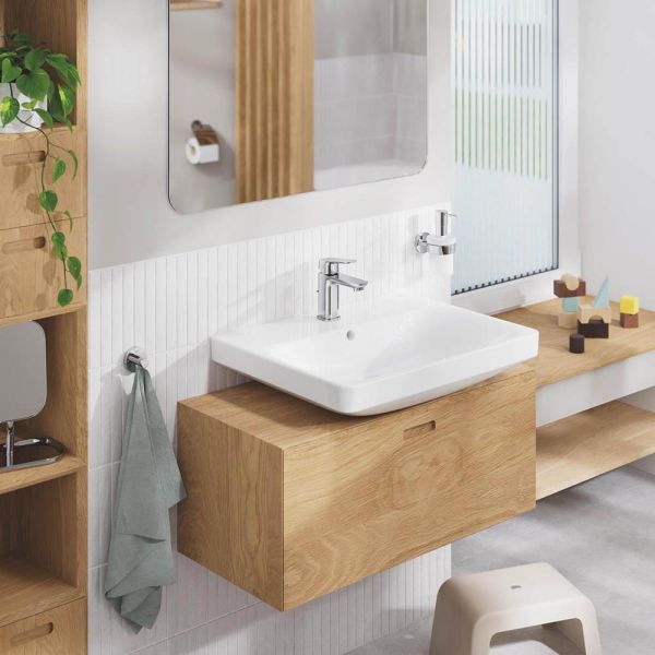Grohe Euro Keramik Waschtisch 60cm, Hahnloch & Überlauf, weiß