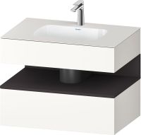 Duravit Qatego Einbauwaschtisch mit Unterschrank 80x55cm in weiß supermatt Antifingerprint, mit offenem Fach in graphit supermatt Antifingerprint QA4785