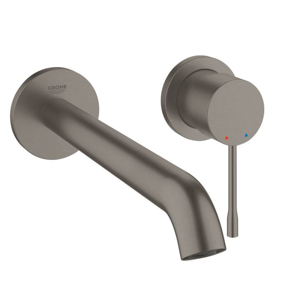 Grohe Essence 2-Loch-Waschtischbatterie, Ausladung 230mm, wassersparend, hard graphite gebürstet 29193AL1
