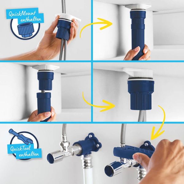 Grohe Start Küchen-Wasserhahn Niederdruck mit Dual Spülbrause, chrom