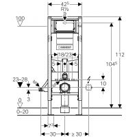 Vorschau: Geberit Duofix Element für Wand-WC, 112cm, mit Sigma UP-Spülkasten 112cm, barrierefrei