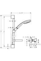 Vorschau: Hansgrohe Ecostat Comfort Combi Set 0,90m mit Croma 100 Vario Handbrause, chrom