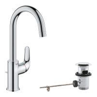 Vorschau: Grohe QuickFix Swift Waschtischarmatur L-Size, Zugstangen-Ablaufgarnitur, chrom 24330001