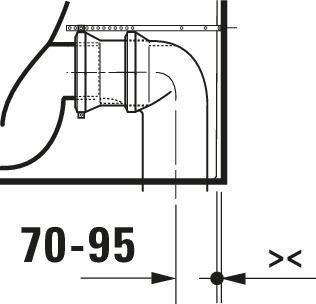 Duravit ME by Starck Stand-WC für Kombination, Tiefspüler, spülrandlos, weiß