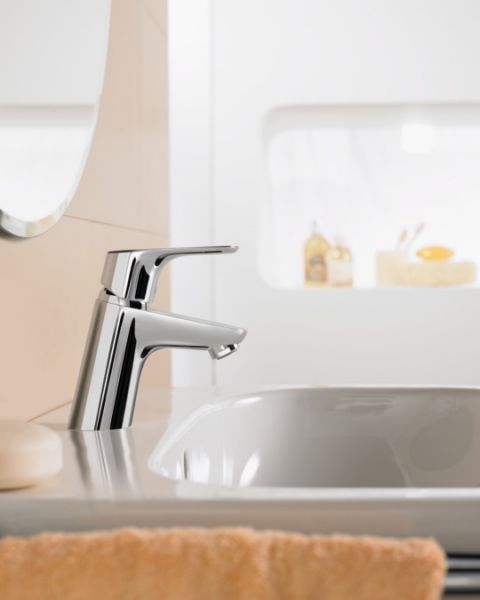 Hansgrohe Focus Einhebel-Waschtischmischer 70 mit Push-Open Ablaufgarnitur, chrom