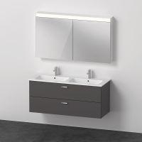 Duravit XBase Badmöbel-Set 130cm mit ME by Starck Doppelwaschtisch und Spiegelschrank XB006804949