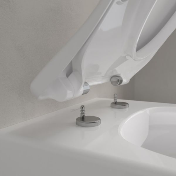 Villeroy&Boch Avento WC-Sitz Slimseat abnehmbar, mit Absenkautomatik, weiß