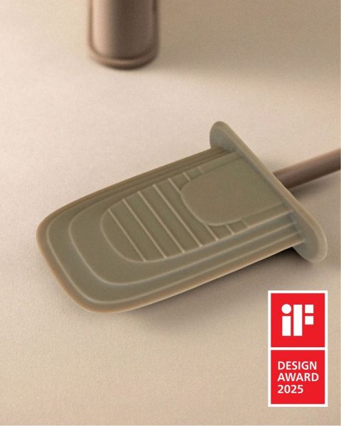 Cosmic Flat Stand-Toilettenbürstenhalter mit Rollenhalter, sand