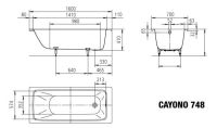Vorschau: Kaldewei Cayono Badewanne 160x70cm Mod.748