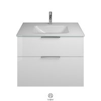 Vorschau: Burgbad Eqio Glas-Waschtisch mit Waschtischunterschrank, 2 Auszüge, 82cm, weiß hochglanz, Griff chrom SEYX082F2009A0070G0146 3
