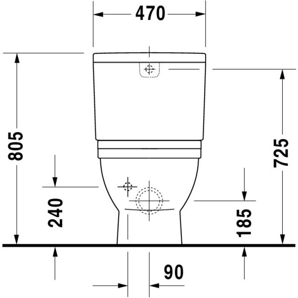 Duravit Starck 3 Stand-WC für Kombination, Tiefspüler 42x74cm, HygieneGlaze, weiß