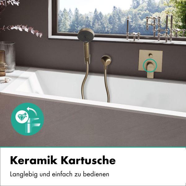 hansgrohe Vivenis Wannenarmaturr, integrierte Sicherungskombination, brushed bronze