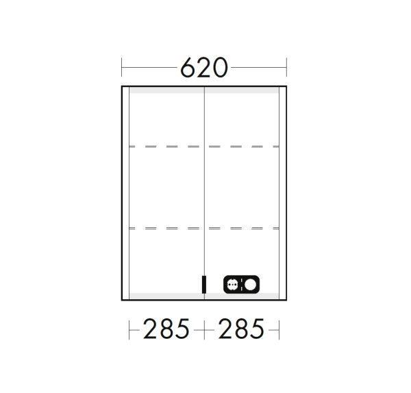 Burgbad rl20 Spiegelschrank 62x80cm mit Klarglas Lichtrahmen, Wandeinbau