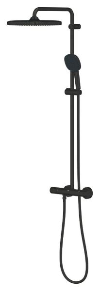 Grohe Tempesta System 250 Cube Duschsystem mit Thermostat, wassersparend, matt black