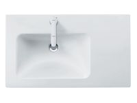 Duravit ME by Starck Waschtisch 83x49cm, 1 Hahnloch, mit Überlauf, Becken links, weiß seidenmatt 2345833200