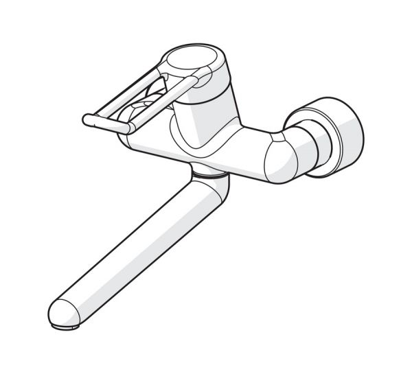 Hansa Hansamedipro Waschtisch-Einhand-Wandbatterie, Bügelhebel, 311mm, chrom