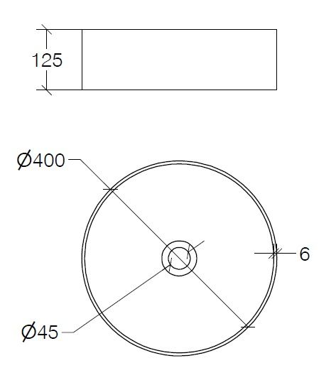 lineabeta MOMON Aufsatzwaschtisch rund Ø40cm, weiß matt