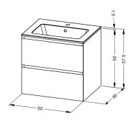 Vorschau: RIHO Spring Dew Waschtisch mit Unterschrank 60x46cm & Spiegelschrank