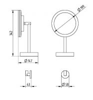 Vorschau: Avenarius LED-Kosmetikspiegel 5-fach, mit Akku, Wand und Standmodell, chrom