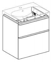 Vorschau: Geberit Smyle Square Unterschrank 60cm für Waschtisch, 2 Schubladen