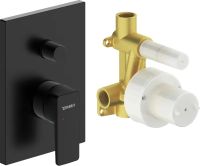 Duravit Manhattan Einhebelmischer Unterputz Set eckig, schwarz matt MH4210008046