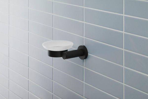 Duravit D-Code Seifenschale wandhängend, links, schwarz matt