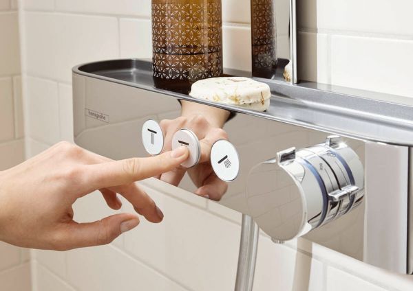 Hansgrohe Pulsify S Showerpipe 260 EcoSmart 2jet mit Brausethermostat ShowerTablet Select 400, chrom 24241000