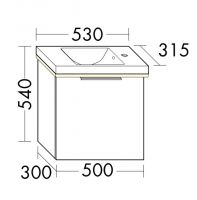 Vorschau: Burgbad Eqio Gästebad Handwaschbecken 53x31,5cm mit Unterschrank & LED-Beleuchtung