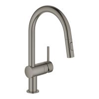 Grohe Minta Küchenarmatur, C-Auslauf ausziehbar, 2 Strahlarten