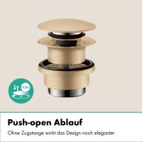 Vorschau: hansgrohe Finoris Waschtischarmatur 230, Push-Open Ablaufgarnitur, brushed bronze
