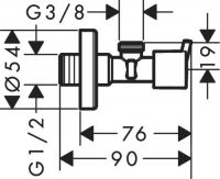 Vorschau: Axor Eckventil S Abgang G 3/8, chrom