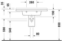Vorschau: Duravit Starck 3 Waschtisch rechteckig 85x48,5cm, mit 1 Hahnloch, mit Überlauf, WonderGliss, weiß 03048000001