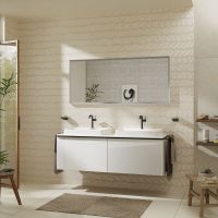 Vorschau: Hansgrohe Xelu Q Konsole 156cm mit 2 Ausschnitte, für Aufsatzwaschtische 60x48cm