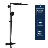Vorschau: Grohe Vitalio Joy+ CoolTouch System 350x230 Duschsystem mit Thermostat, Aufputz, schwarz matt