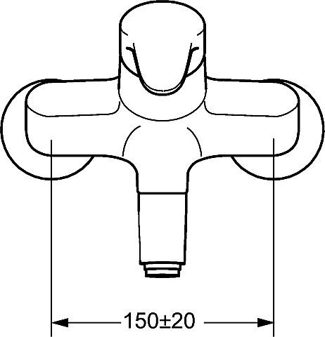 Hansa Hansamix Wasch-/Spültisch-Einhand-Wandbatterie, 311mm, schwenkbar, chrom