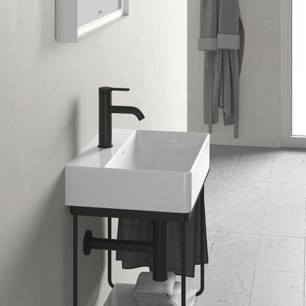 Duravit DuraSquare Handwaschbecken rechteckig 45x35cm, ohne Überlauf, mit Hahnloch und WonderGliss, weiß 2344100058