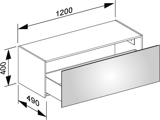 Keuco X-Line Sideboard mit Frontauszug, 120x40x49cm 331281800001