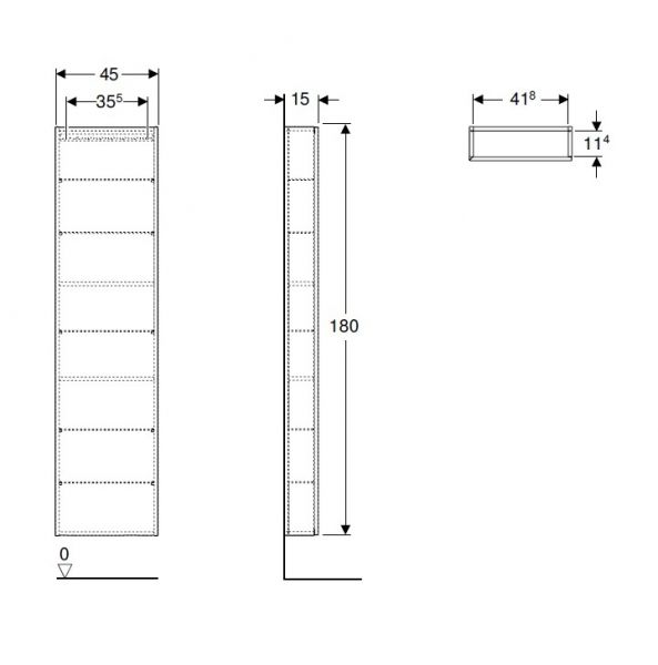 Geberit iCon Hochschrank mit 1 Tür und Innenspiegel, verkürzte Ausladung, Breite 45cm_2