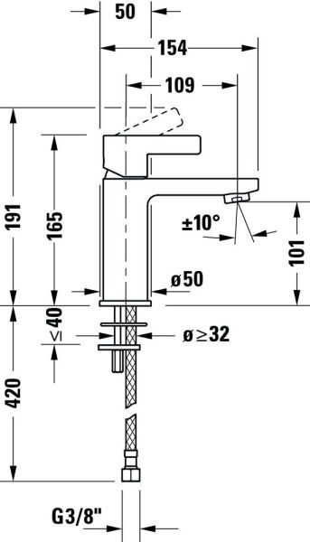 Duravit D-Neo Einhebel-Waschtischmischer DE1020002010