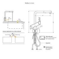 Vorschau: WimTec PUREA K6 Hochdruck-Mischwasser Küchenarmatur 230V Netzbetrieb, chrom